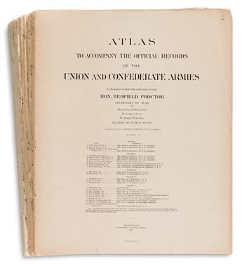 (CIVIL WAR.) Cowles, Captain Calvin D., compiler. Atlas to Accompany the Official Records of the Union and Confederate Armies.